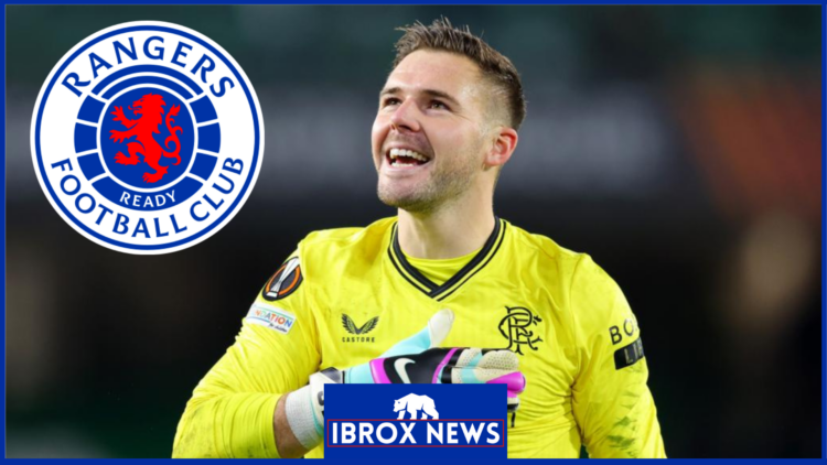 Picture of Jack Butland with Rangers badge