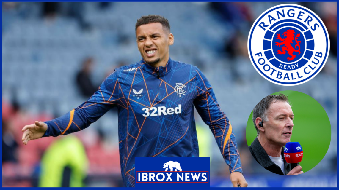 Picture of Rangers defender James Tavernier and Chris Sutton.