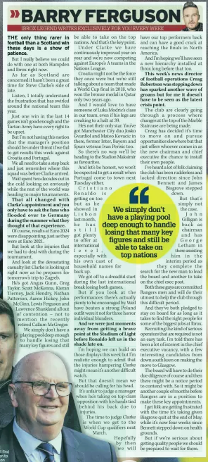 Screenshot of Barry Ferguson's Rangers article.