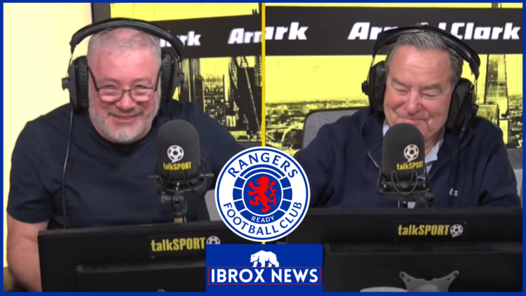 Ally McCoist, Jeff Stelling, Rangers badge
