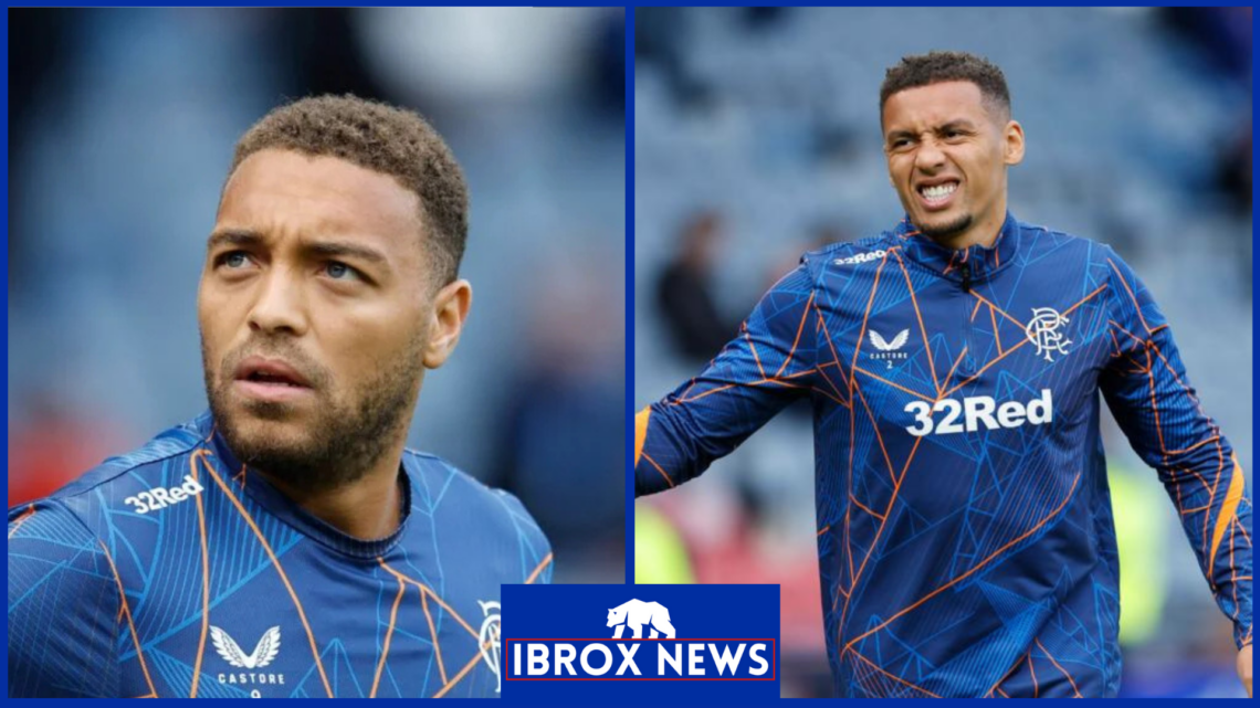 Picture of Rangers players Cyriel Dessers and James Tavernier