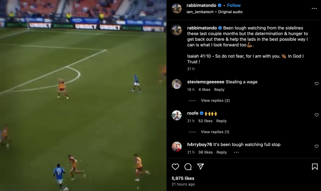 Kemar Roofe Rabbi Matondo Rangers