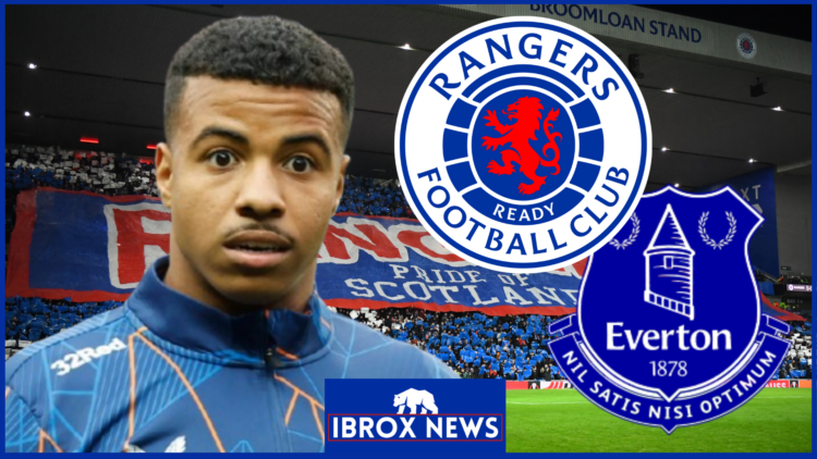 Hamza Igamane, Rangers badge, Everton badge