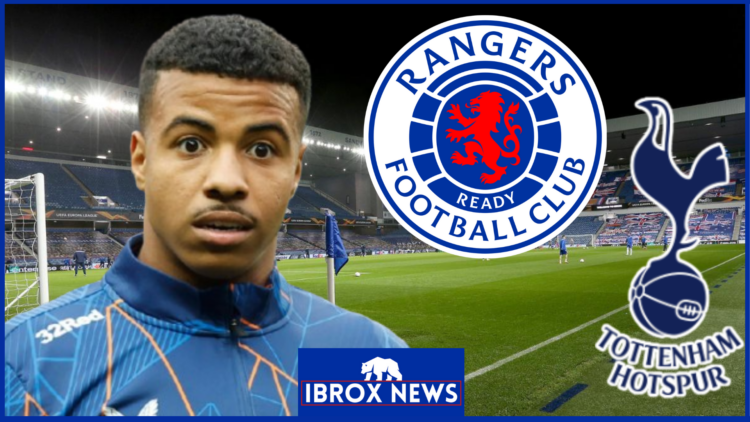 Hamza Igamane, Rangers badge, Tottenham badge