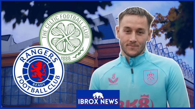 Josh Brownhill, Rangers badge, Celtic badge