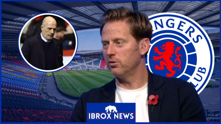 Michael Stewart, Philippe Clement in inset, Rangers badge