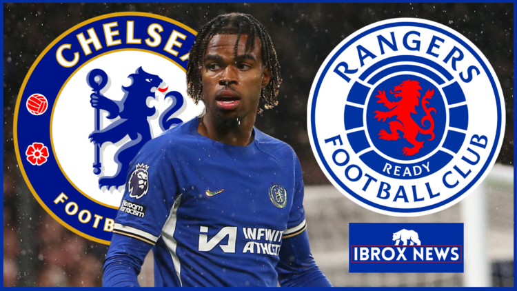 Rangers badge, Chelsea badge, Carney Chukwuemeka