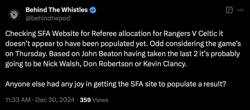 Behind The Whistles X post