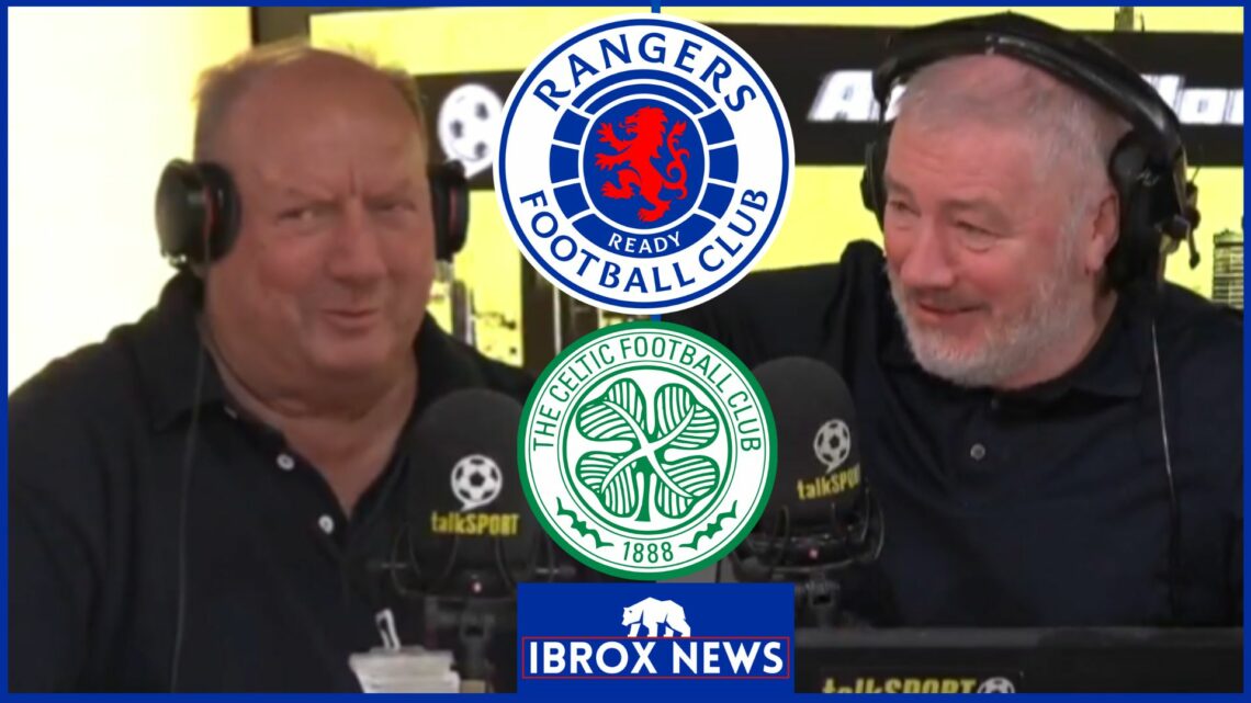 Alan Brazil, Ally McCoist, Rangers badge, Celtic badge