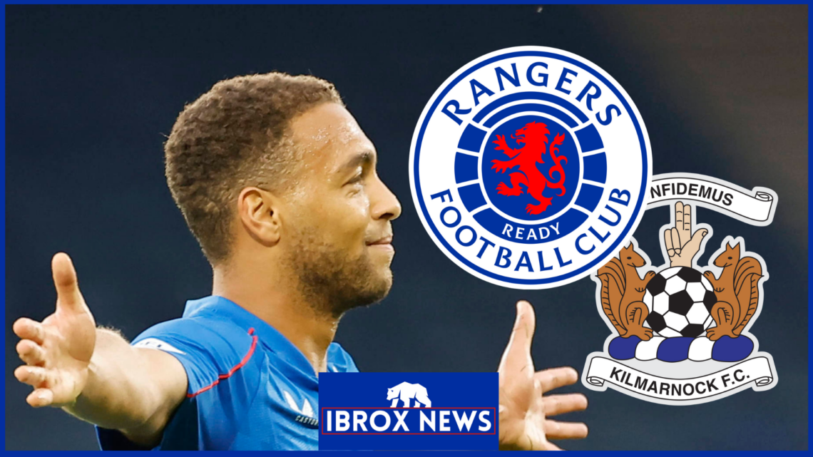 Cyriel Dessers Rangers Kilmarnock badges