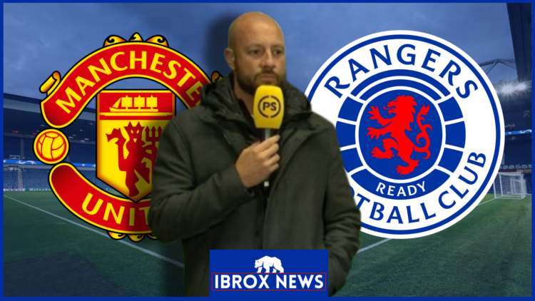 Alan Hutton, Manchester United badge, Rangers badge