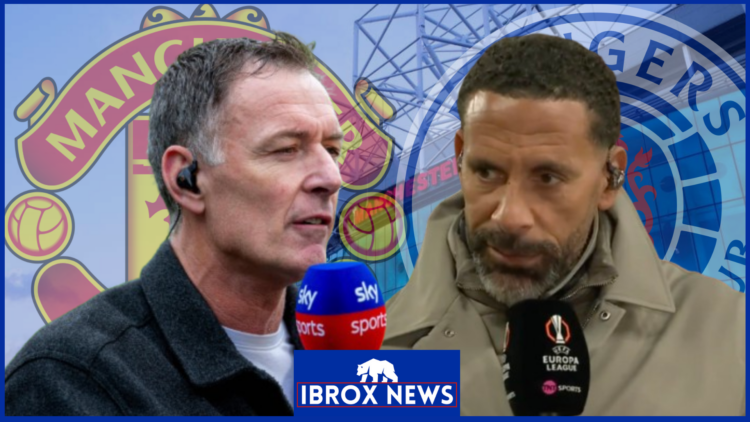 Chris Sutton, Rio Ferdinand, Manchester United badge, Rangers badge