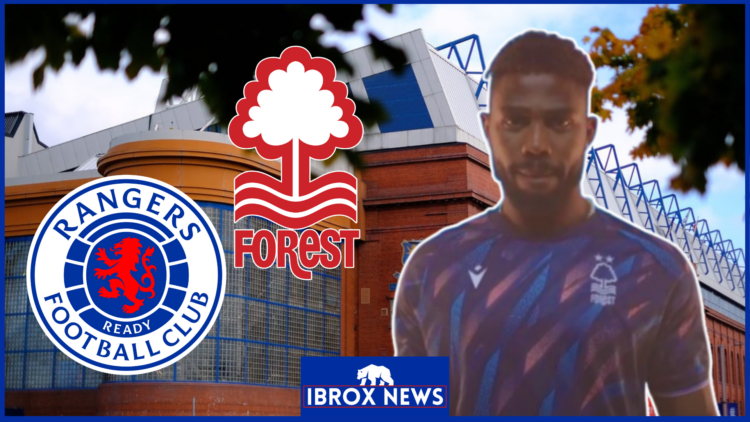 Emmanuel Dennis, Rangers badge, Nottingham Forest badge