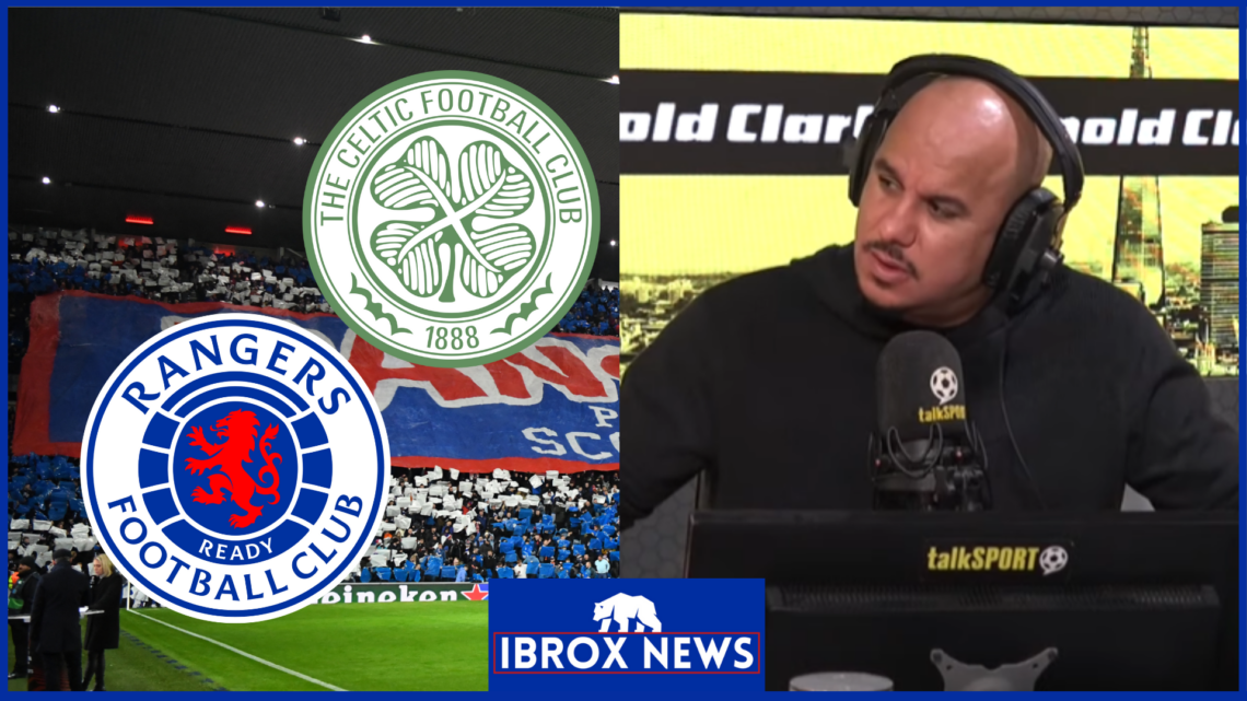 Gabby Agbonlahor, Rangers badge, Celtic badge