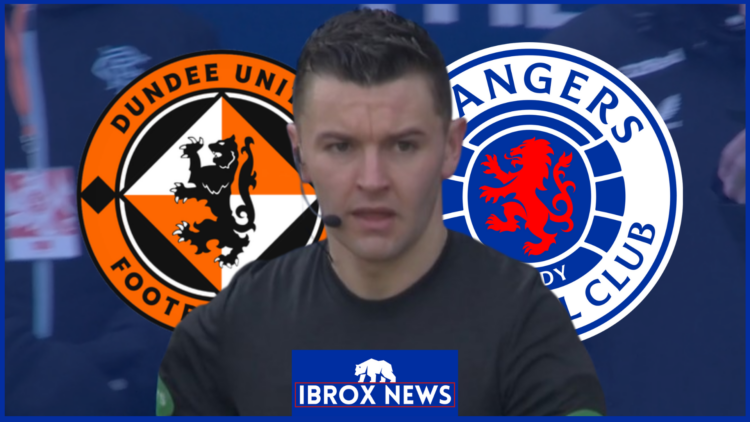 Referee Nick Walsh during Dundee United v Rangers
