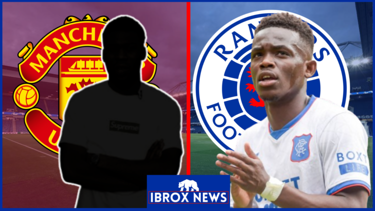 Rabbi Matondo, Rangers badge, Manchester United badge