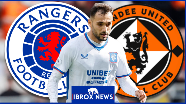 Rangers badge Dundee United Bajrami