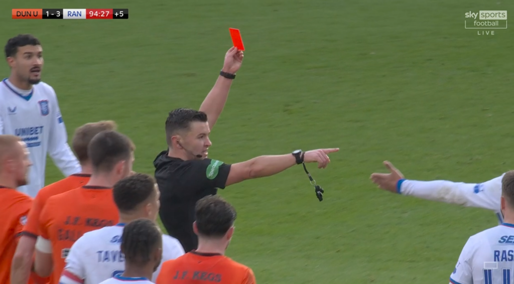 Nick Walsh Diomande red card