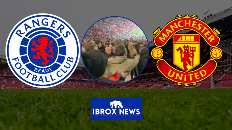 Rangers and Man United fans clash at Old Trafford.