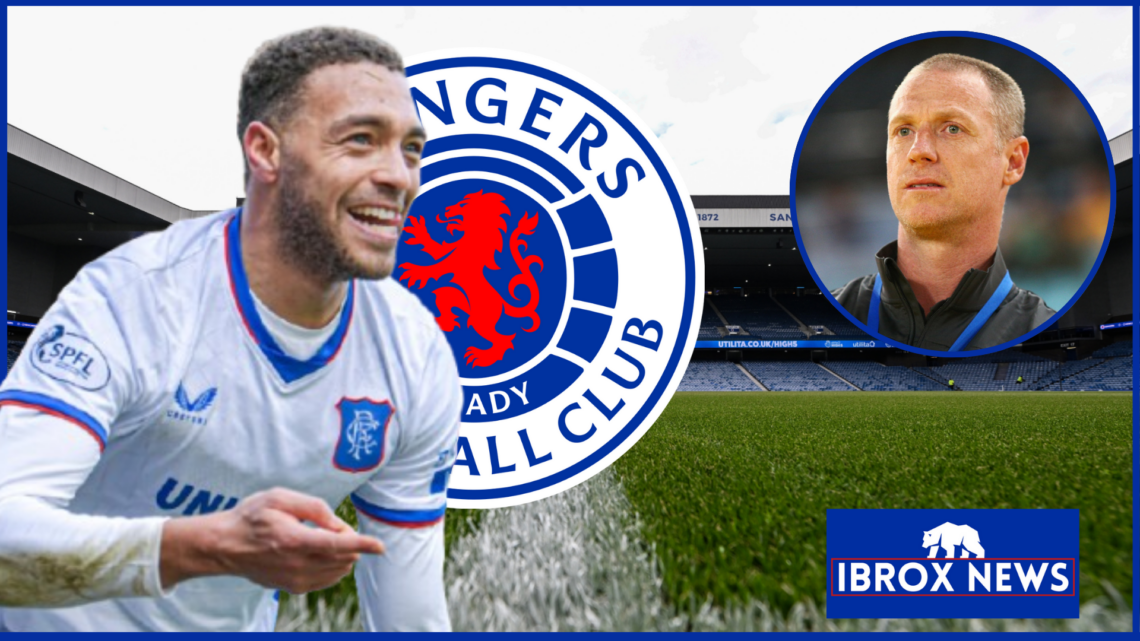 Cyriel Dessers, Craig Moore, Rangers badge