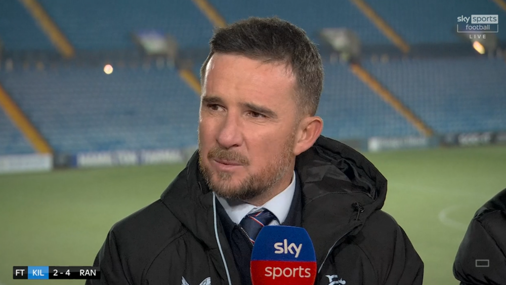 Barry Ferguson discussing Rangers on Sky Sports.