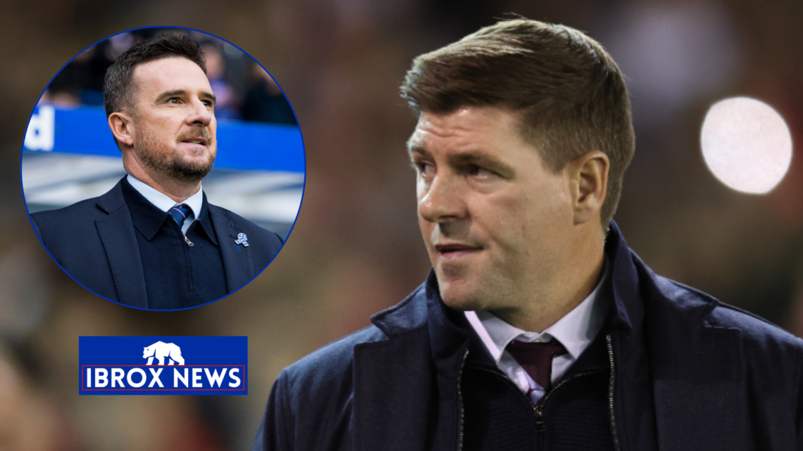 Rangers Barry Ferguson and Steven Gerrard.