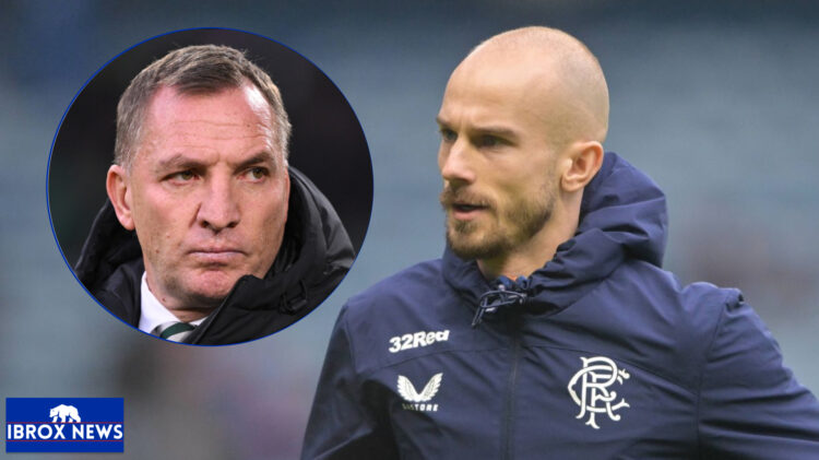 Rangers forward Vaclav Cerny and Celtic manager Brendan Rodgers