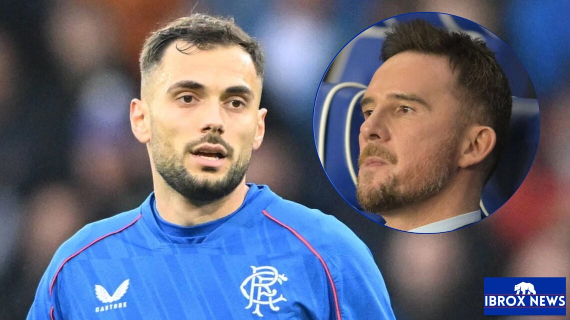 Rangers midfielder Nedim Bajrami and Barry Ferguson