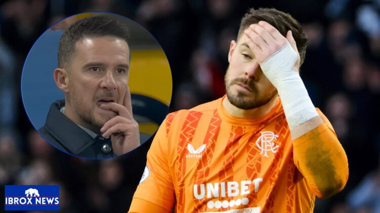 Rangers manager Barry Ferguson and Jack Butland