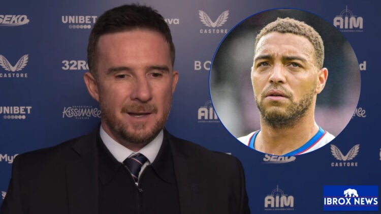 Rangers manager Barry Ferguson and Cyriel Dessers