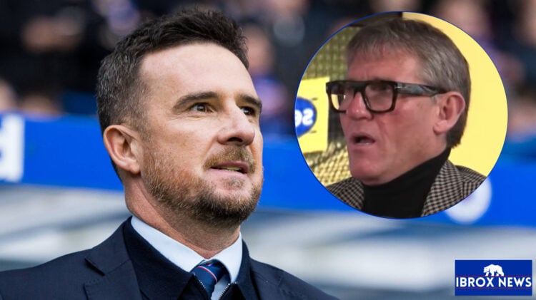 Rangers manager Barry Ferguson and Simon Jordan