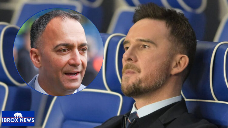 Rangers manager Barry Ferguson and Paraag Marathe of 49ers