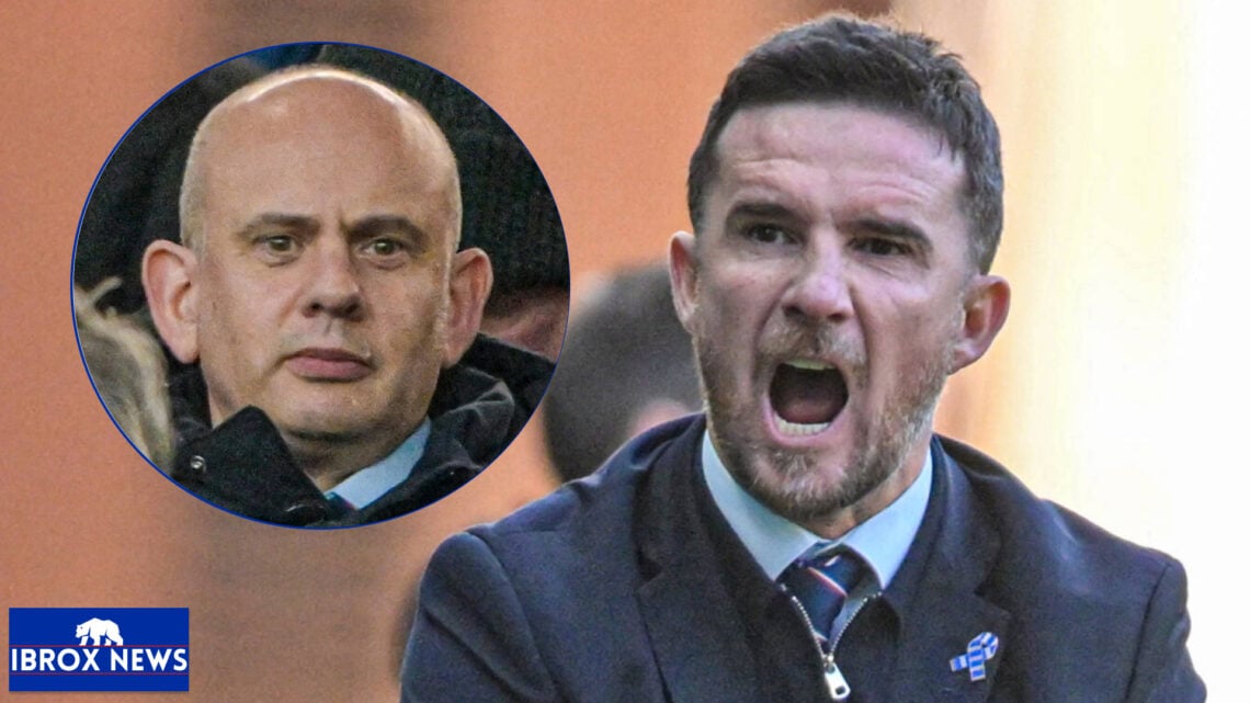 Rangers manager Barry Ferguson and Patrick Stewart