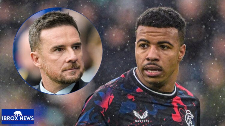 Rangers striker Hamza Igamane and Barry Ferguson