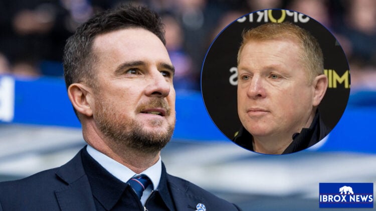 Rangers manager Barry Ferguson and Neil Lennon