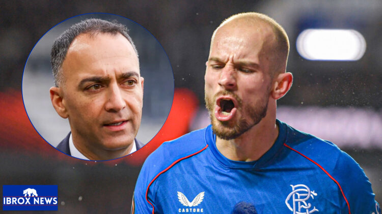 Rangers forward Vaclav Cerny and Paraag Marathe of the 49ers Enterprises