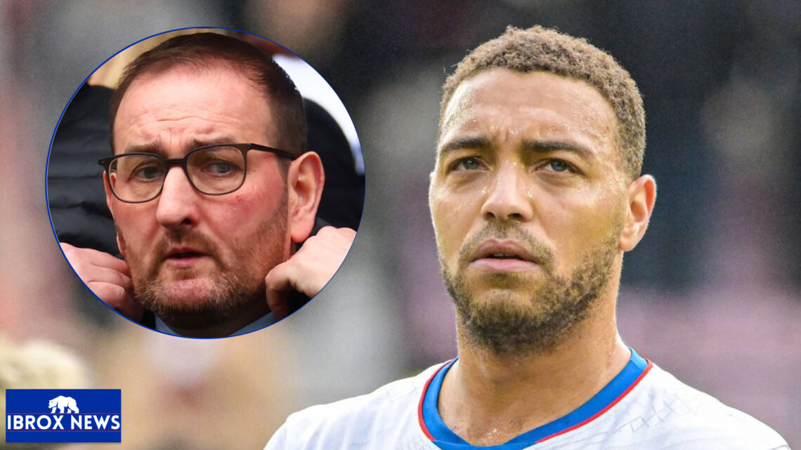 Rangers striker Cyriel Dessers and Kevin Thelwell