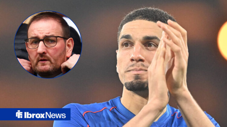 Rangers sporting director Kevin Thelwell and Leon Balogun