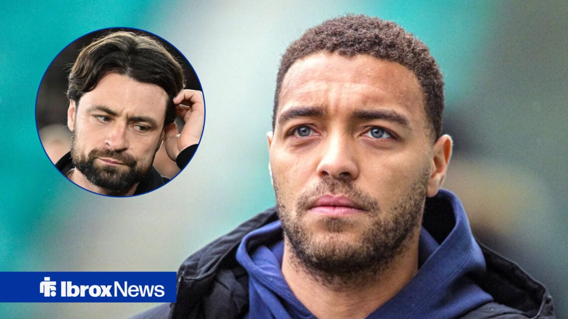 Rangers striker Cyriel Dessers and Russell Martin