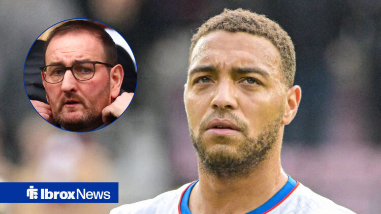 Rangers striker Cyriel Dessers and Kevin Thelwell