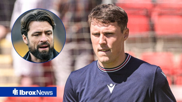 Rangers manager Russell Martin and Dundee midfielder Josh Mulligan