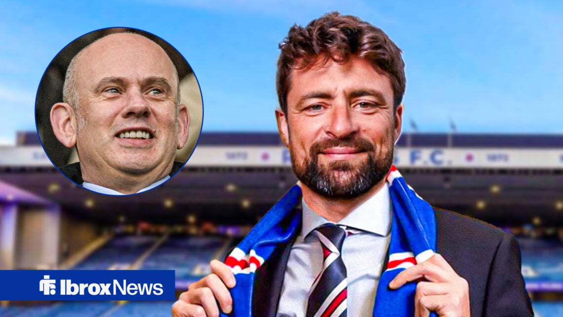 Rangers manager Russell Martin and Patrick Stewart