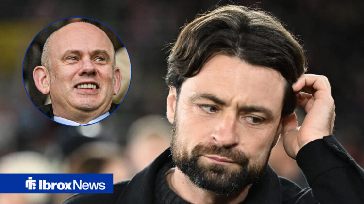 Rangers manager Russell Martin and Patrick Stewart