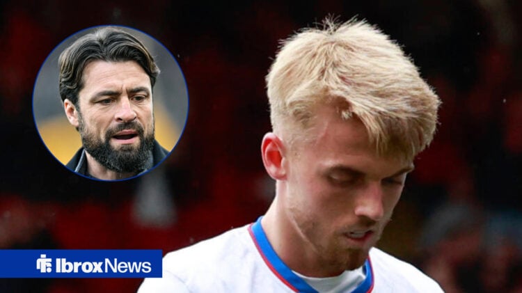 Rangers forward Ross McCausland and Russell Martin