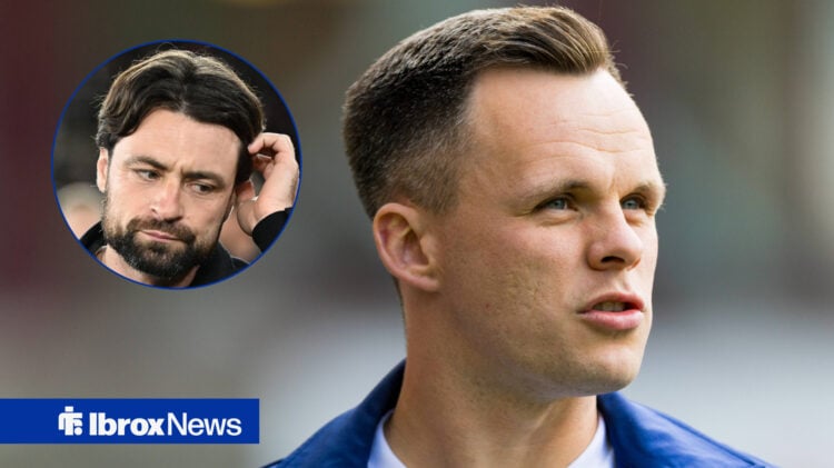 Rangers manager Russell Martin and Hearts striker Lawrence Shankland