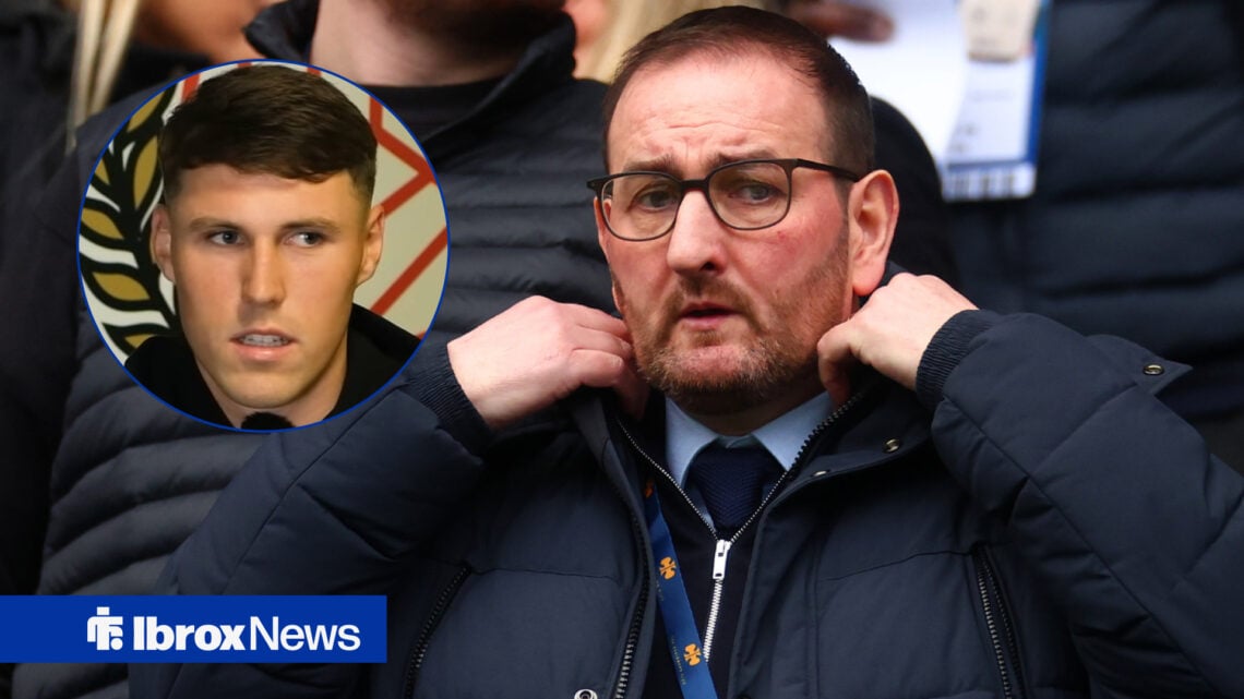 Rangers sporting director Kevin Thelwell and Hibernian midfielder Josh Mulligan