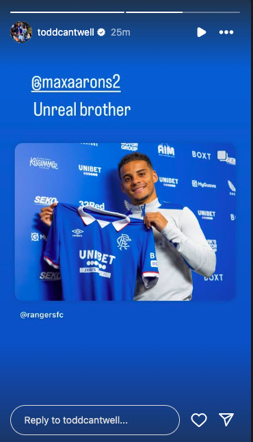 Tom Cantwell's message to new Rangers man, Max Aarons.