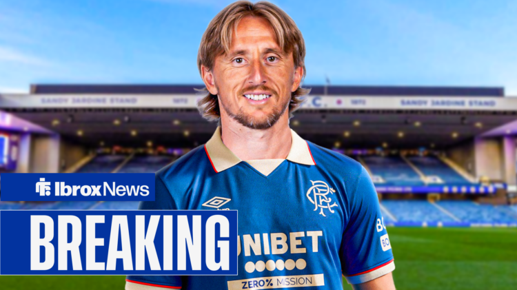 Luka Modric in Rangers shirt at Ibrox