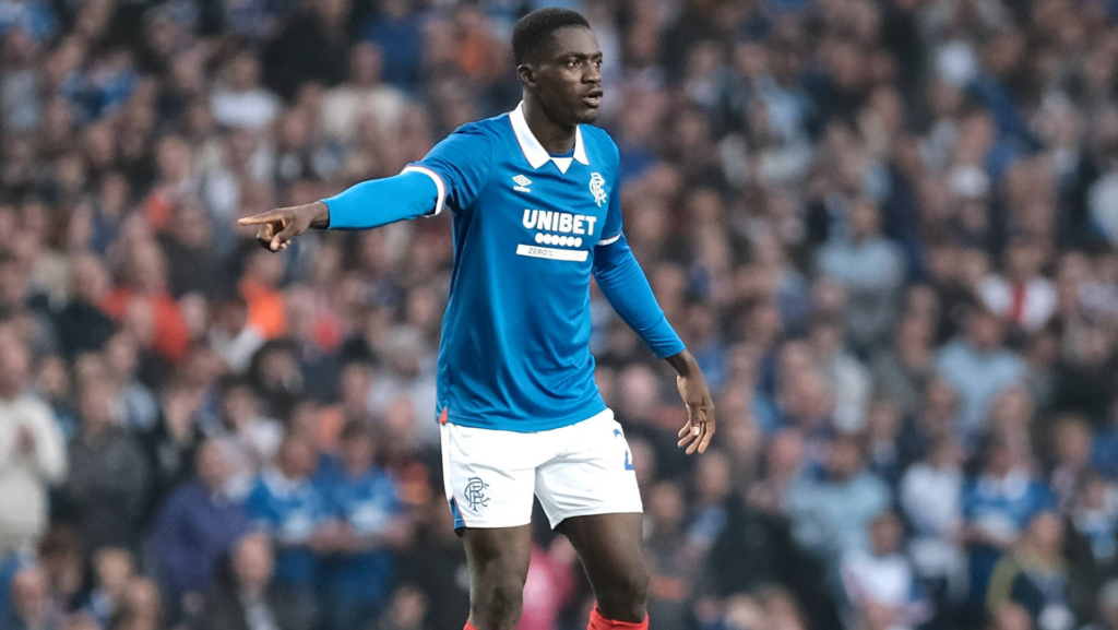 Defender Nasser Djiga in action for Rangers.