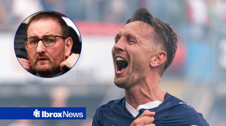 Rangers sporting director Kevin Thelwell and Luuk de Jong